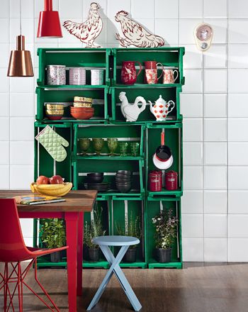 casa da cris caixote de madeira armário de cozinha reciclagem verde 1