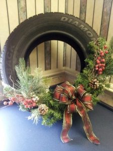reutilizar pneus para decoração de natal