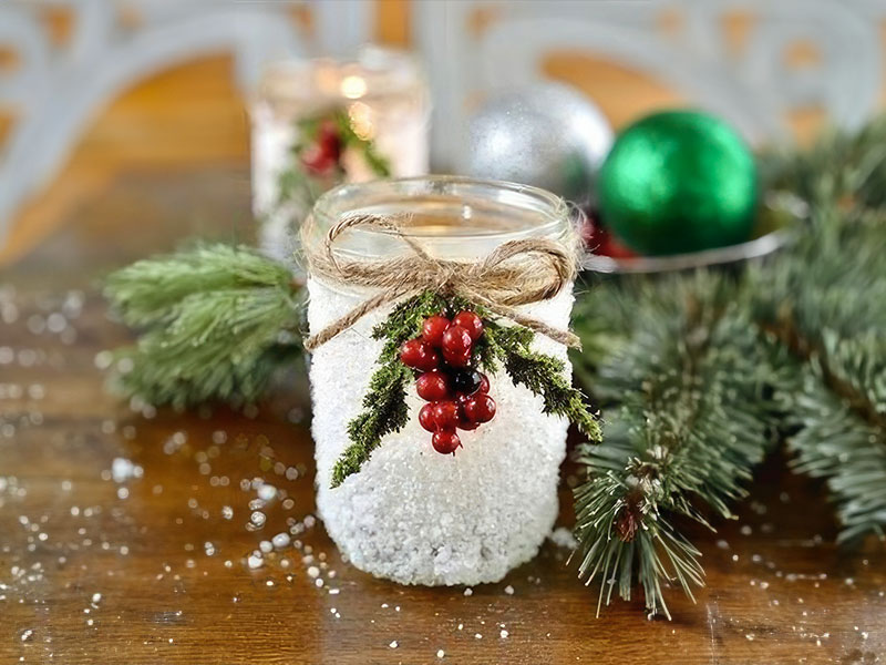 Casa da Cris Potes de Vidro Decorados para o Natal